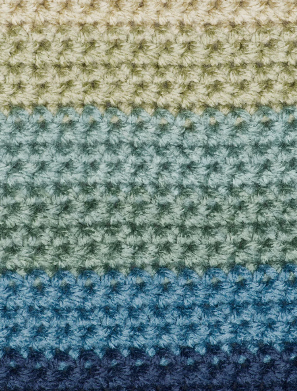 Granny Stitch Striped Crocheted Cardigan