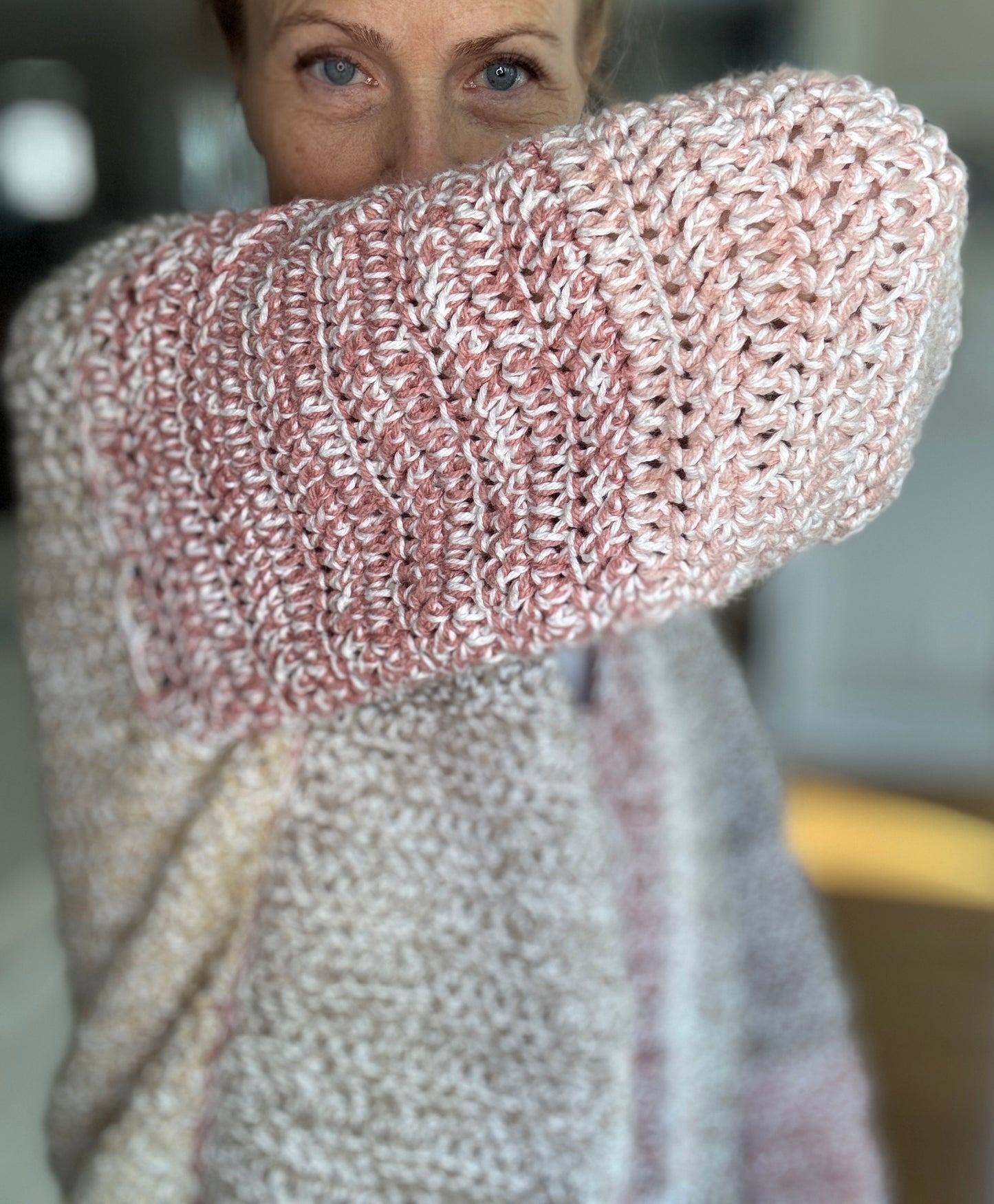 Variegated Pink Heather Tie-Front Cardigan