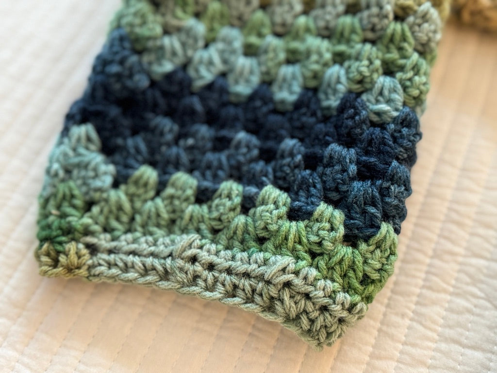 Granny Stitch Striped Crocheted Cardigan