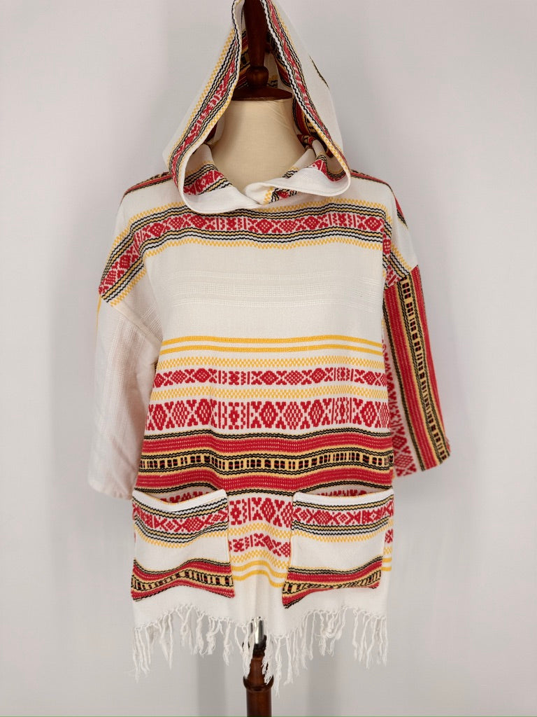 The Mexican Print Tablecloth Beach Hoodie Coverup