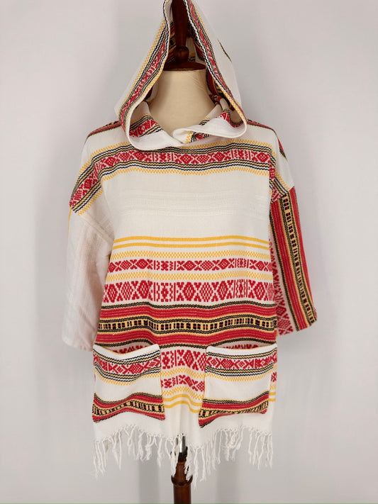 The Mexican Print Tablecloth Beach Hoodie Coverup