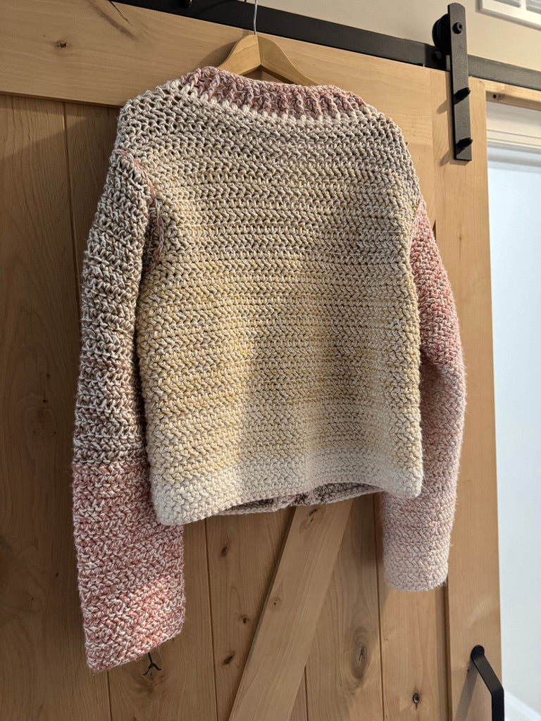Variegated Pink Heather Tie-Front Cardigan
