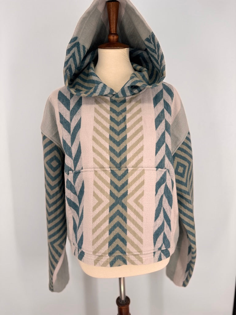 Southwestern Pendleton cropped hoodie