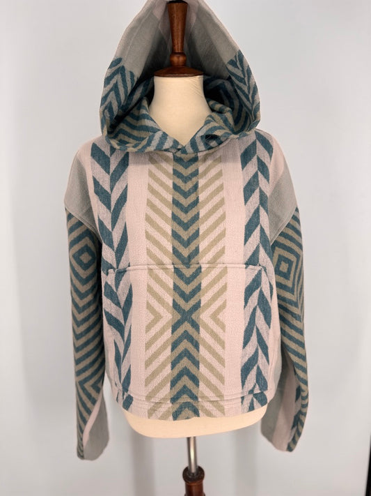 Southwestern Pendleton cropped hoodie